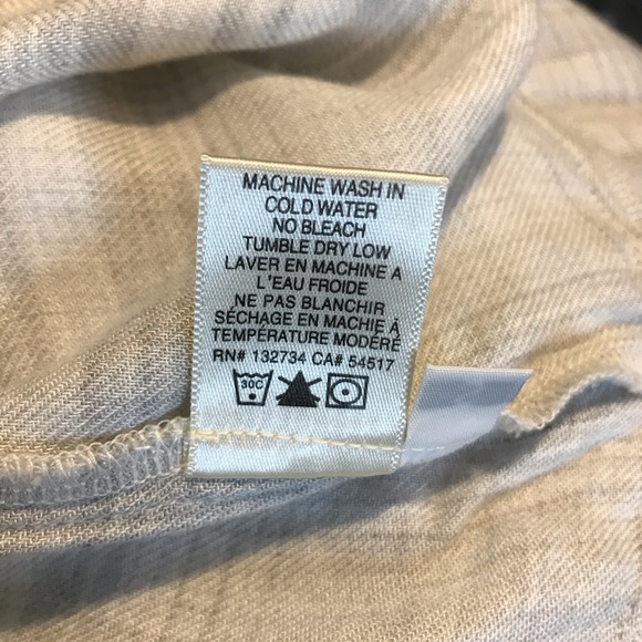 Cloth & Stone Gray Plaid Long Sleeve Shirt Ruffle - Picture 7 of 8